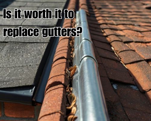 Roof with properly installed gutter.