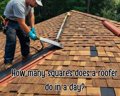 a roofer finishing up his roofing work